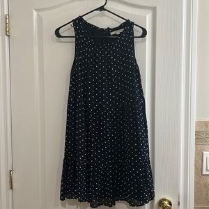 Navy and white polka dot mini dress - Loft size xs